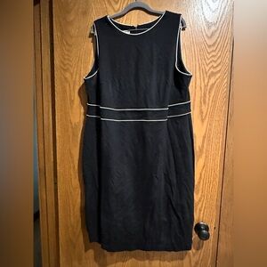 Talbots Black and White Sleeveless Sheath Dress